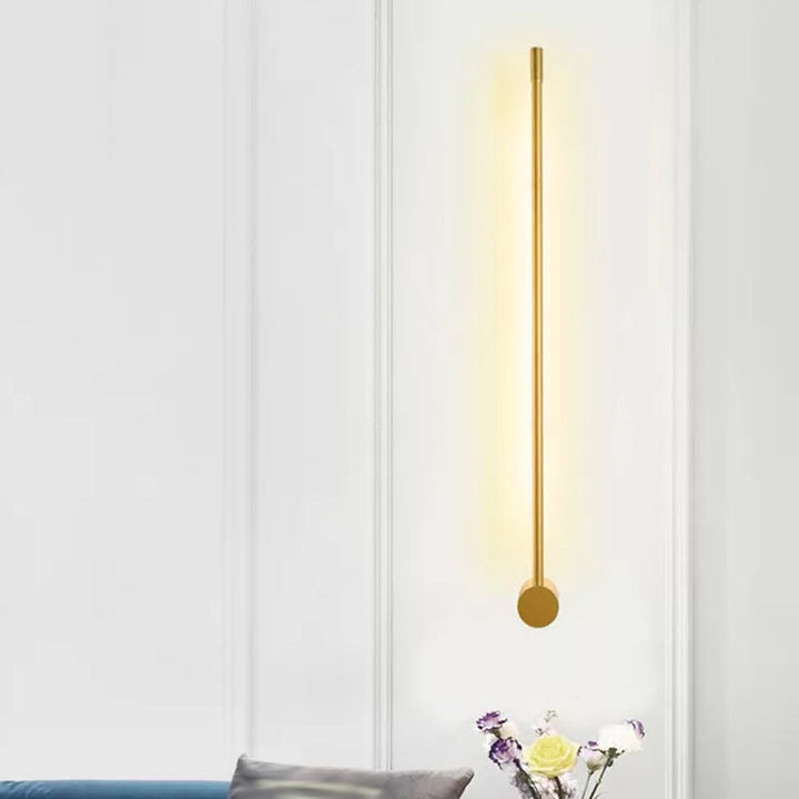 Lisslune | Strip Living Room Wall Sconce Light Metal LED Contemporary Wall Mounted Lamp in Black/Gold
