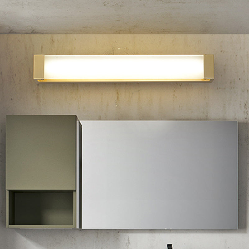 Lisslune | LED Sink Wall Light Minimalist Brass Vanity Light Fixture with Rectangular Acrylic Shade, 12"/16.5" Wide