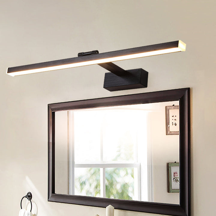 Lisslune | Black sleek vanity lighting ideas modern style LED metallic wall-mounted light in warm/white light
