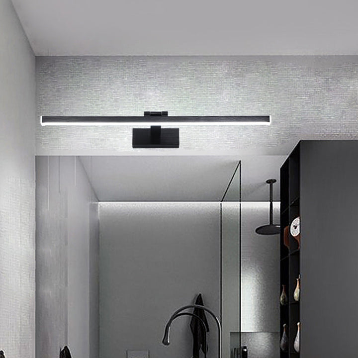 Lisslune | Black sleek vanity lighting ideas modern style LED metallic wall-mounted light in warm/white light