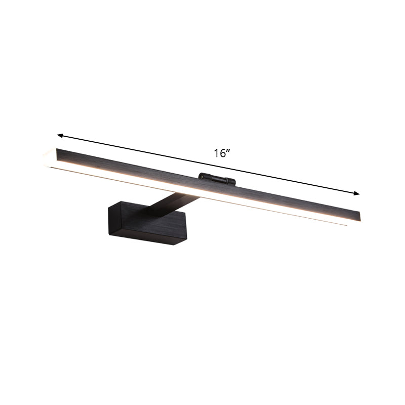 Lisslune | Black sleek vanity lighting ideas modern style LED metallic wall-mounted light in warm/white light