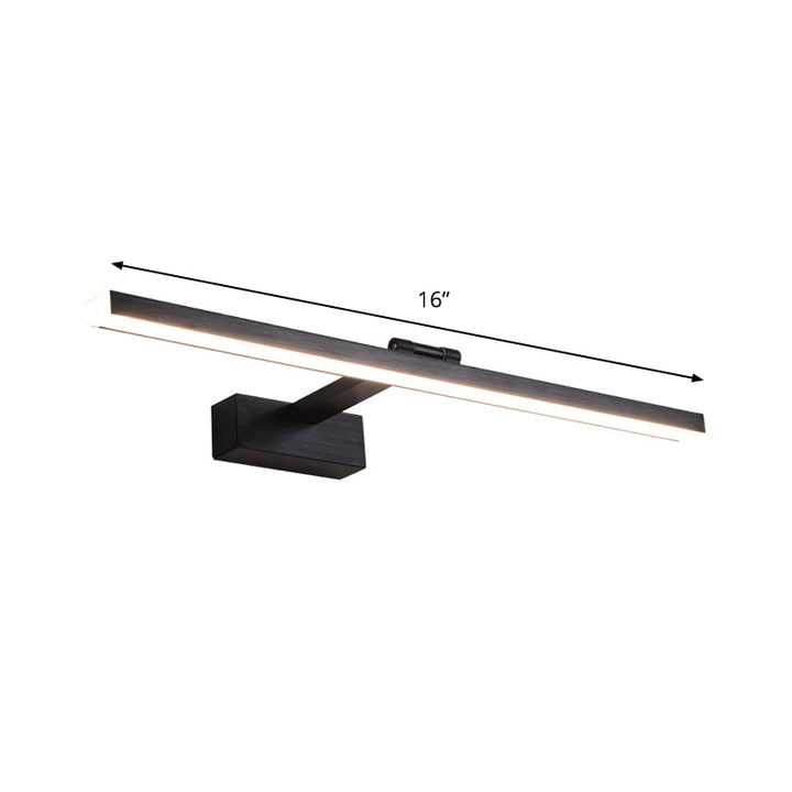 Lisslune | Black sleek vanity lighting ideas modern style LED metallic wall-mounted light in warm/white light