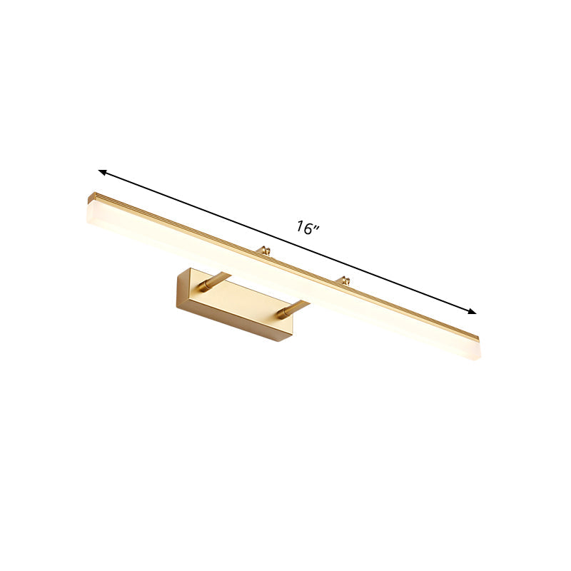Lisslune | Linear Acrylic Wall Lamp Modernism 16"/19.5" L LED Gold Wall Lighting in Warm/White Light