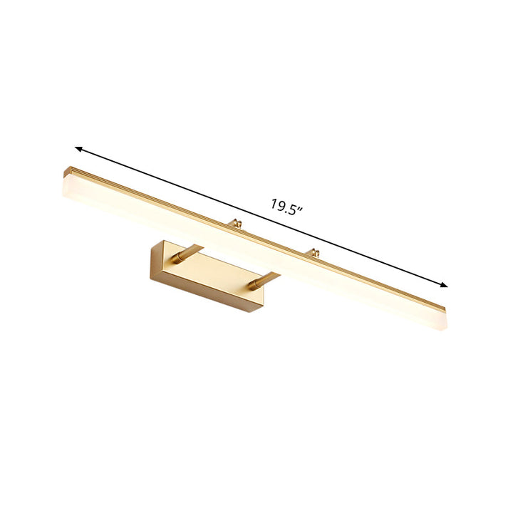 Lisslune | Linear Acrylic Wall Lamp Modernism 16"/19.5" L LED Gold Wall Lighting in Warm/White Light