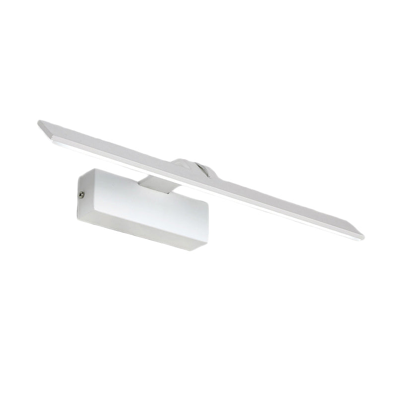 Lisslune | Minimalistic Rectangular Wall-mounted Lamp White Metal LED Bathroom Vanity Light Body in Warm/White Light