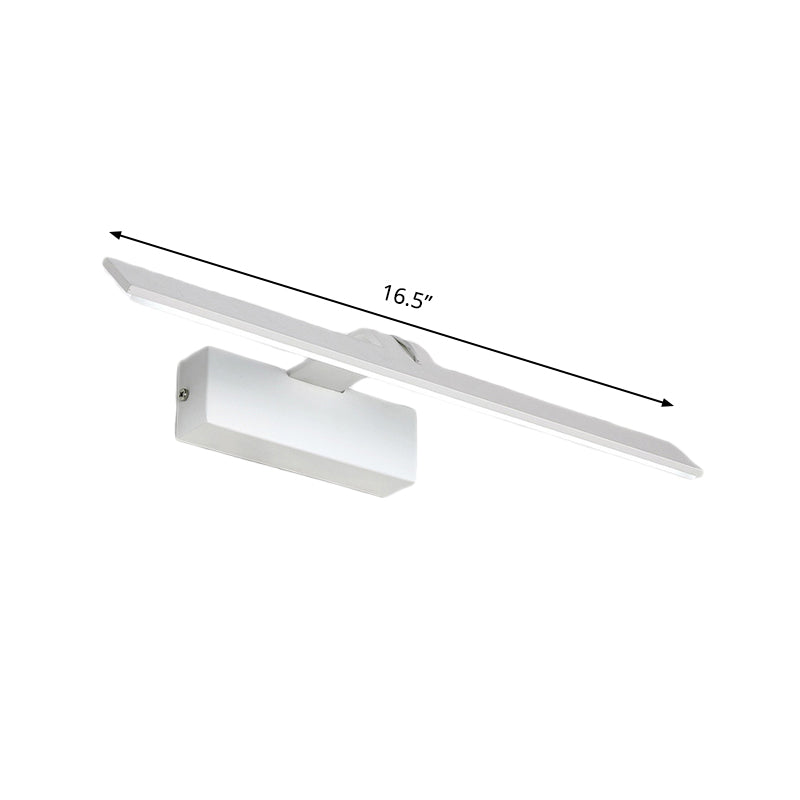 Lisslune | Minimalistic Rectangular Wall-mounted Lamp White Metal LED Bathroom Vanity Light Body in Warm/White Light