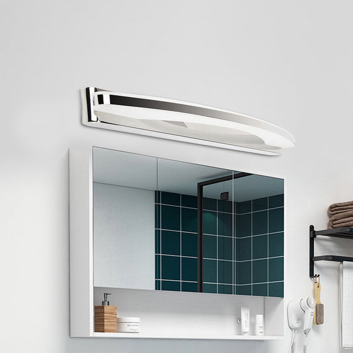 Lisslune | Modern LED Wall Light Chrome Arch-Shaped Mirror Lighting with Acrylic Shade in Warm/White Light