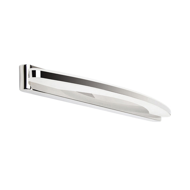 Lisslune | Modern LED Wall Light Chrome Arch-Shaped Mirror Lighting with Acrylic Shade in Warm/White Light