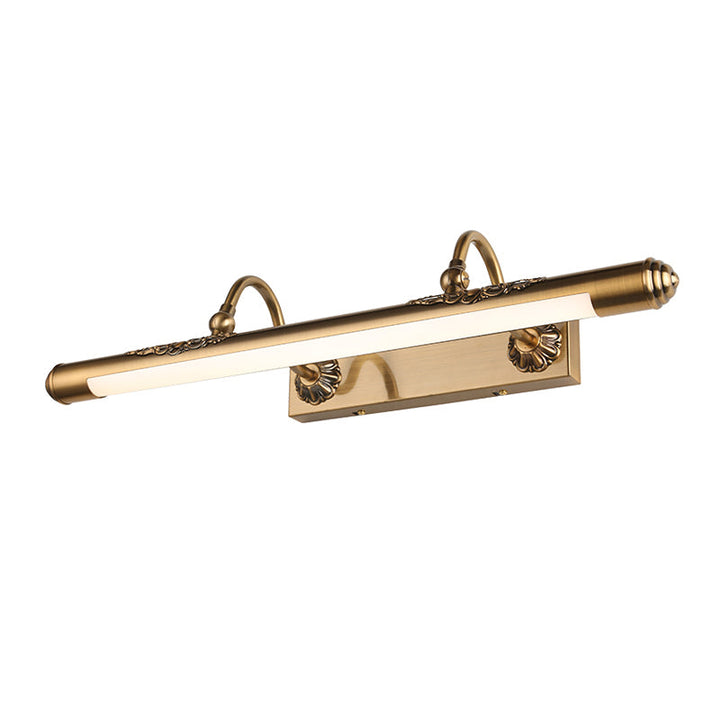 Lisslune | Brass Thin Tube Wall Mounted Lamp Modernism Full Copper LED Mirror Lighting Idea with 2 Arms