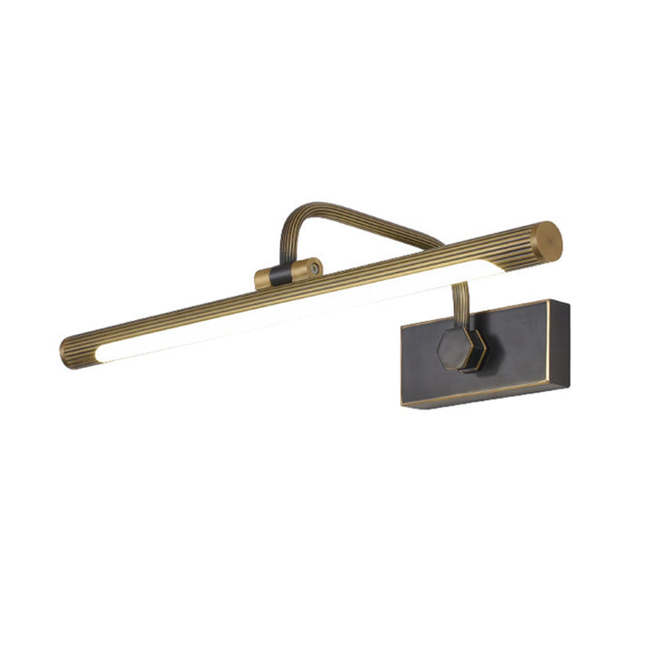 Lisslune | Tube LED Wall Lamp Vanity Simplicity Metal Black and Gold Wall Mounted Lamp with Swingarm