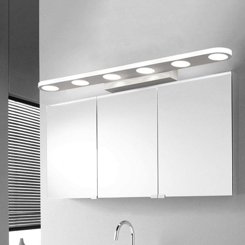 Lisslune | Rectangular Wall Lamps Vanity Simplicity Metal 4/6-Light White Wall Mounted Lamp in Warm/White Light