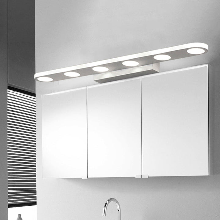 Lisslune | Rectangular Wall Lamps Vanity Simplicity Metal 4/6-Light White Wall Mounted Lamp in Warm/White Light