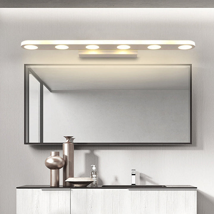 Lisslune | Rectangular Wall Lamps Vanity Simplicity Metal 4/6-Light White Wall Mounted Lamp in Warm/White Light