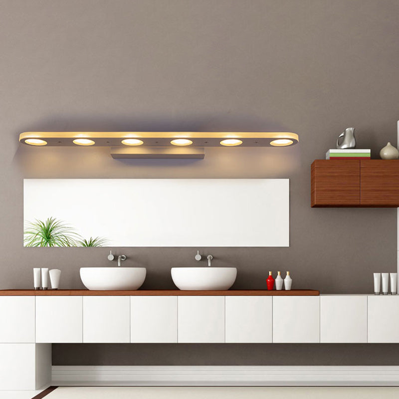 Lisslune | Rectangular Wall Lamps Vanity Simplicity Metal 4/6-Light White Wall Mounted Lamp in Warm/White Light