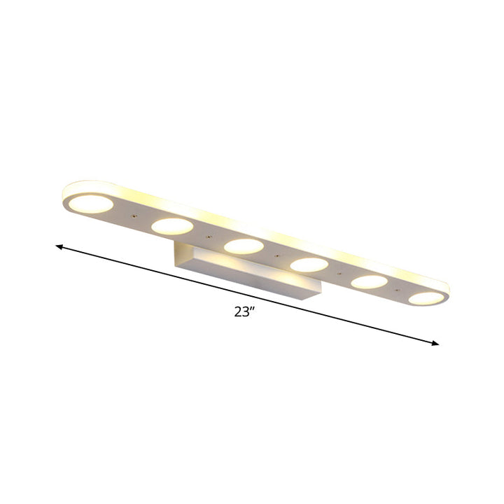 Lisslune | Rectangular Wall Lamps Vanity Simplicity Metal 4/6-Light White Wall Mounted Lamp in Warm/White Light