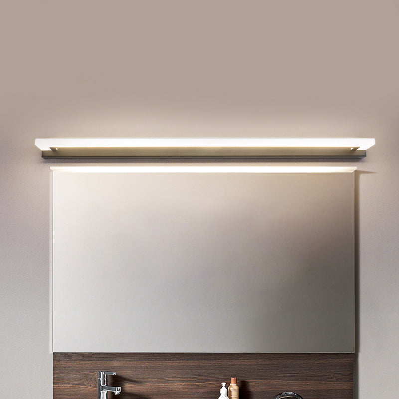Lisslune | Slim Bathroom Wall Mirror LED Modern Wall Lighting Wall Lamp in Black, Warm/White Light