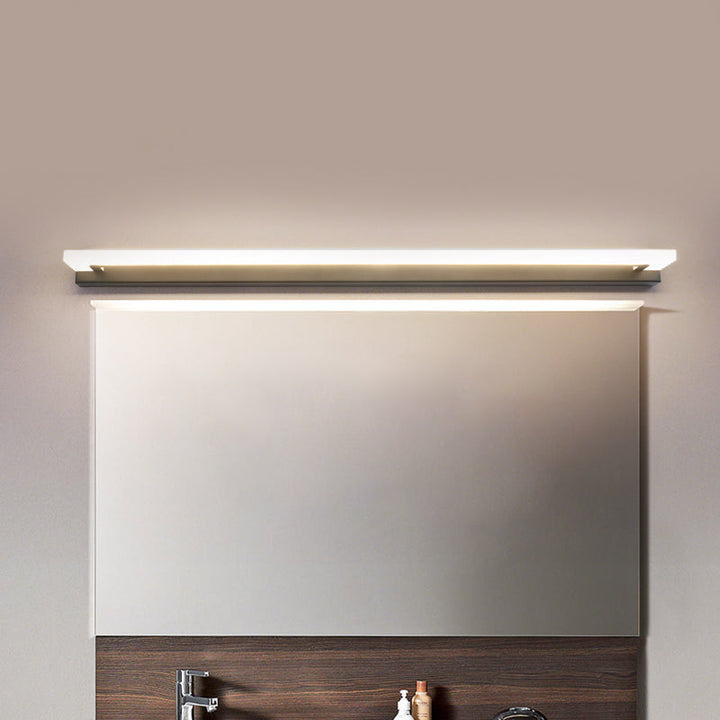 Lisslune | Slim Bathroom Wall Mirror LED Modern Wall Lighting Wall Lamp in Black, Warm/White Light