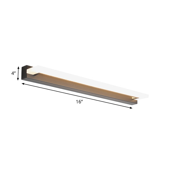 Lisslune | Slim Bathroom Wall Mirror LED Modern Wall Lighting Wall Lamp in Black, Warm/White Light