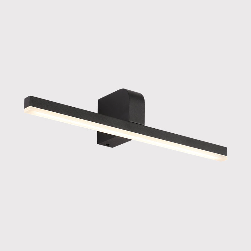 Lisslune | LED Bathroom Mirror Light Modern Style Black/White Wall Lighting Ideas with Slim Metal Shade in Warm/White Light