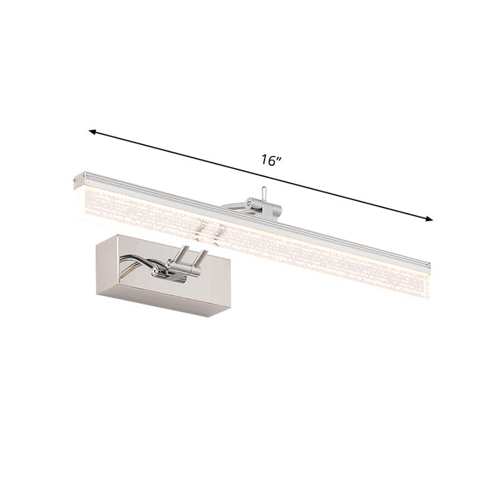 Lisslune | 16"/23.5" L LED Bathroom Wall Vanity Light Modernism Silver Wall Sconce Lighting with Rectangular Acrylic Shade in Warm/White Light