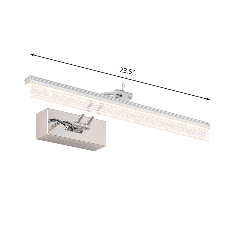 Lisslune | 16"/23.5" L LED Bathroom Wall Vanity Light Modernism Silver Wall Sconce Lighting with Rectangular Acrylic Shade in Warm/White Light