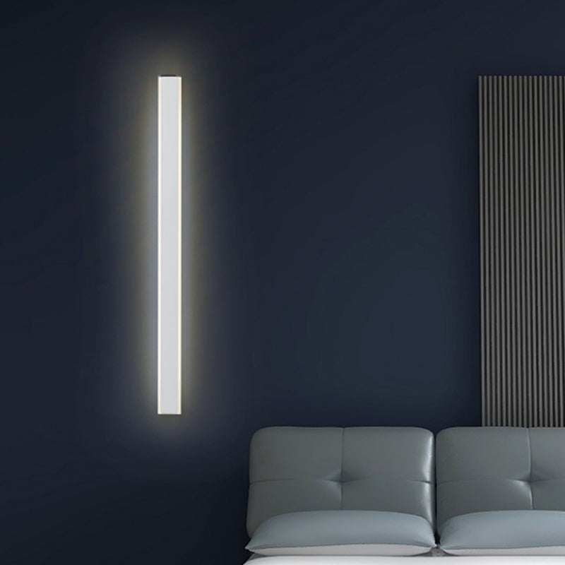 Lisslune | Streamlined LED Wall Lighting Idea Minimalism Metal Bedroom Wall Lamp Light in Black/White