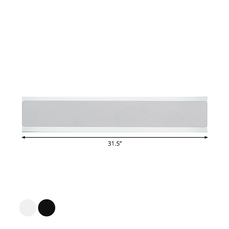 Lisslune | Streamlined LED Wall Lighting Idea Minimalism Metal Bedroom Wall Lamp Light in Black/White