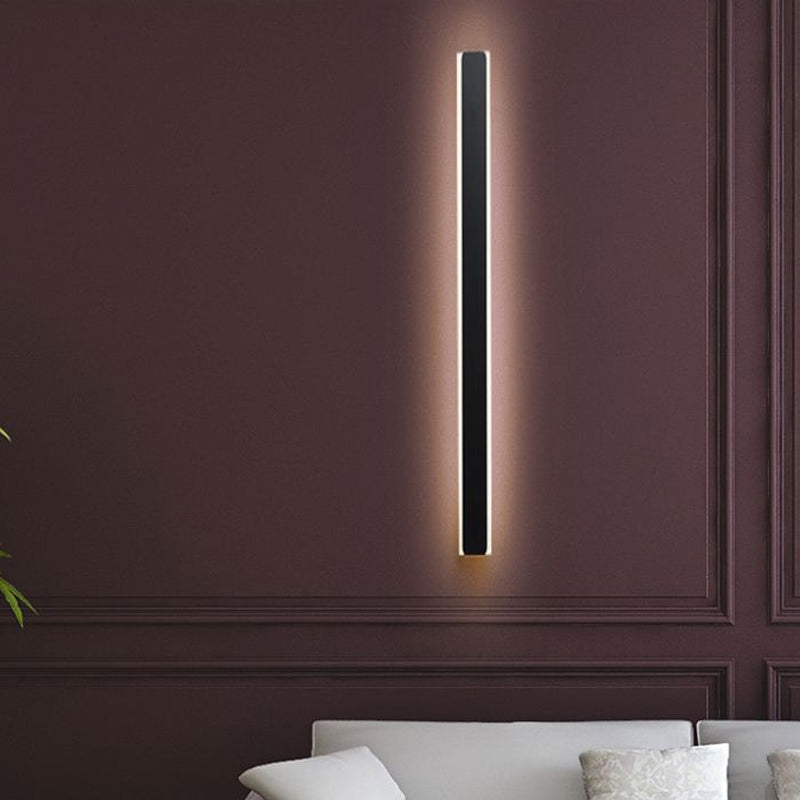 Lisslune | Streamlined LED Wall Lighting Idea Minimalism Metal Bedroom Wall Lamp Light in Black/White