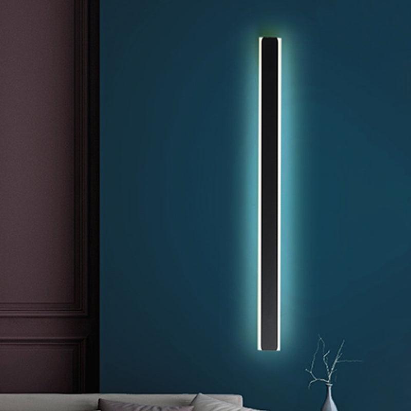 Lisslune | Streamlined LED Wall Lighting Idea Minimalism Metal Bedroom Wall Lamp Light in Black/White