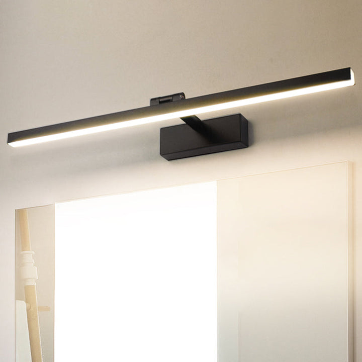 Lisslune | Tubular Vanity Lamp Modernism Metal Black/White Finish LED Wall Lighting Ideas in Warm/White Light for Bathroom