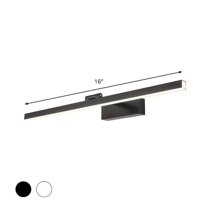 Lisslune | Tubular Vanity Lamp Modernism Metal Black/White Finish LED Wall Lighting Ideas in Warm/White Light for Bathroom