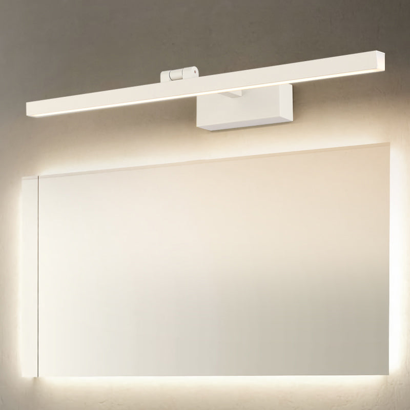 Lisslune | Tubular Vanity Lamp Modernism Metal Black/White Finish LED Wall Lighting Ideas in Warm/White Light for Bathroom