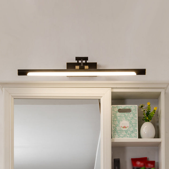 Lisslune | Metallic Tubular Vanity Lighting Modern LED Wall Sconce Light in Black/Gold with Folding Arm