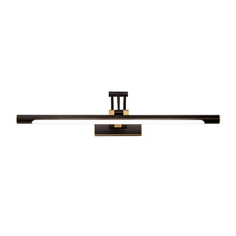 Lisslune | Metallic Tubular Vanity Lighting Modern LED Wall Sconce Light in Black/Gold with Folding Arm