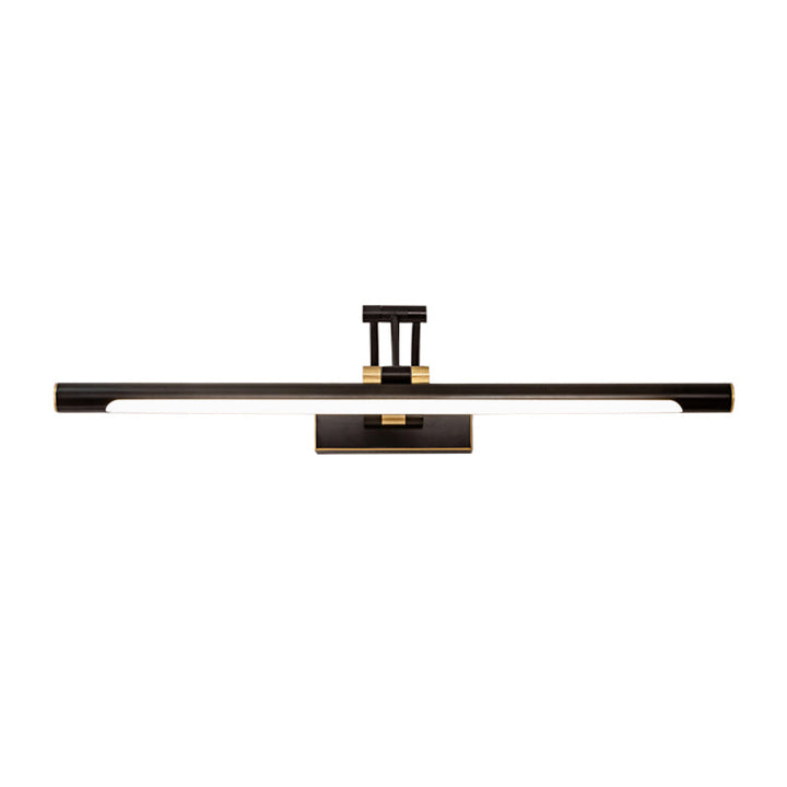 Lisslune | Metallic Tubular Vanity Lighting Modern LED Wall Sconce Light in Black/Gold with Folding Arm