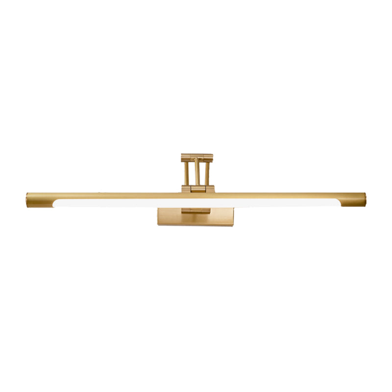 Lisslune | Metallic Tubular Vanity Lighting Modern LED Wall Sconce Light in Black/Gold with Folding Arm