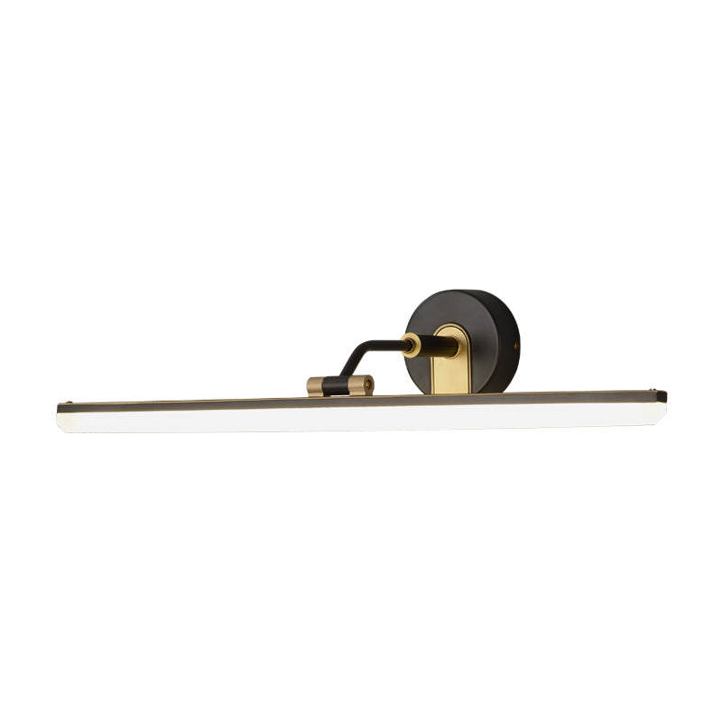 Lisslune | Adjustable Metal Arm LED Wall Light Cosmetic Bar Lamp Contemporary Black/Brass Wall Sconce Lighting, 18"/23" Width