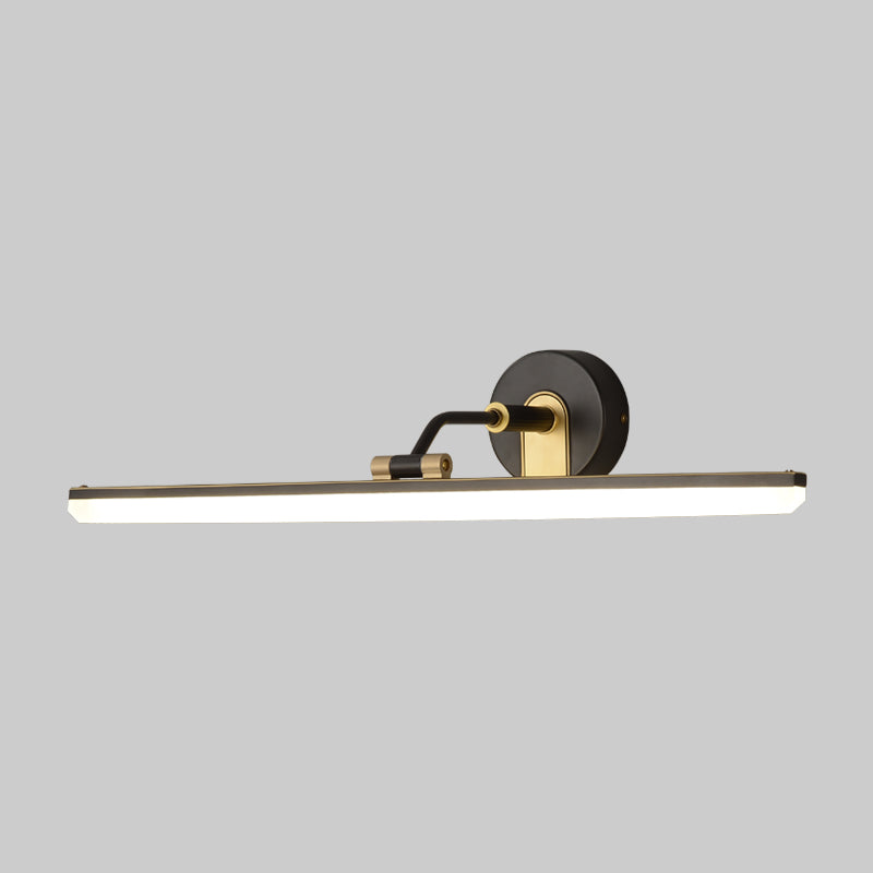 Lisslune | Adjustable Metal Arm LED Wall Light Cosmetic Bar Lamp Contemporary Black/Brass Wall Sconce Lighting, 18"/23" Width
