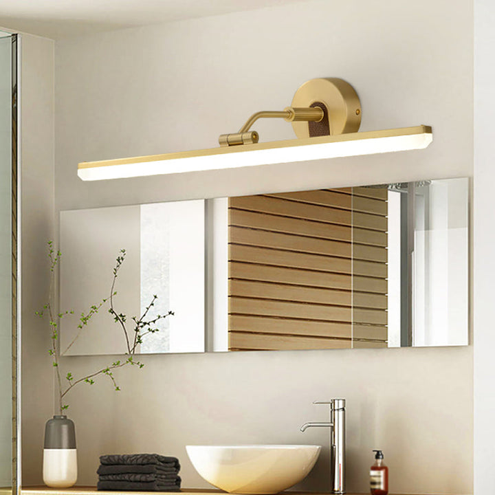 Lisslune | Adjustable Metal Arm LED Wall Light Cosmetic Bar Lamp Contemporary Black/Brass Wall Sconce Lighting, 18"/23" Width