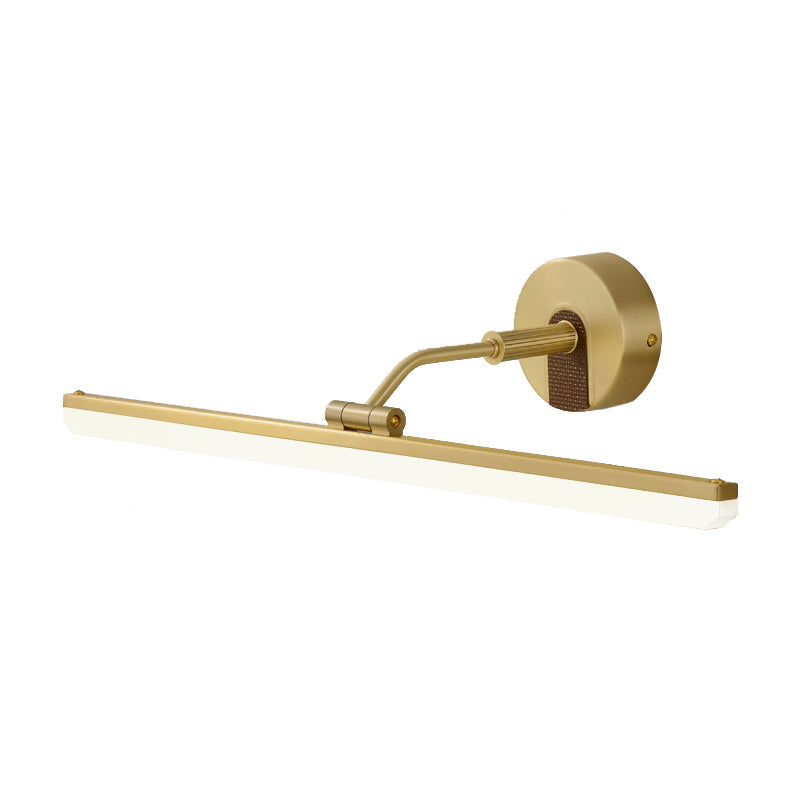 Lisslune | Adjustable Metal Arm LED Wall Light Cosmetic Bar Lamp Contemporary Black/Brass Wall Sconce Lighting, 18"/23" Width