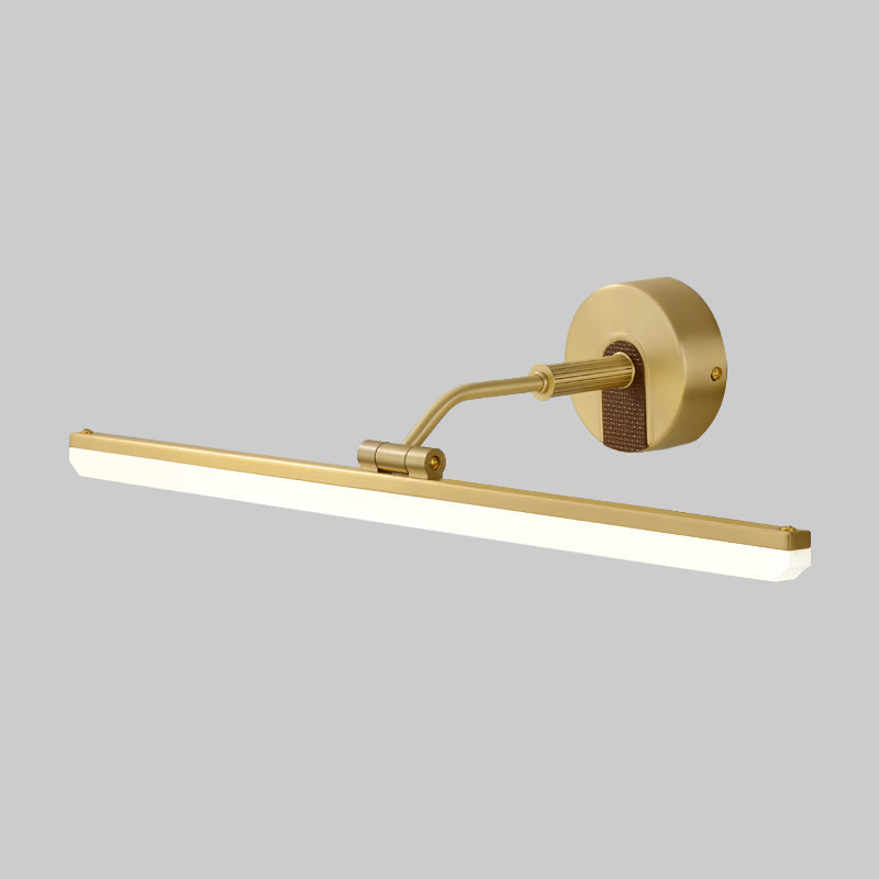 Lisslune | Adjustable Metal Arm LED Wall Light Cosmetic Bar Lamp Contemporary Black/Brass Wall Sconce Lighting, 18"/23" Width