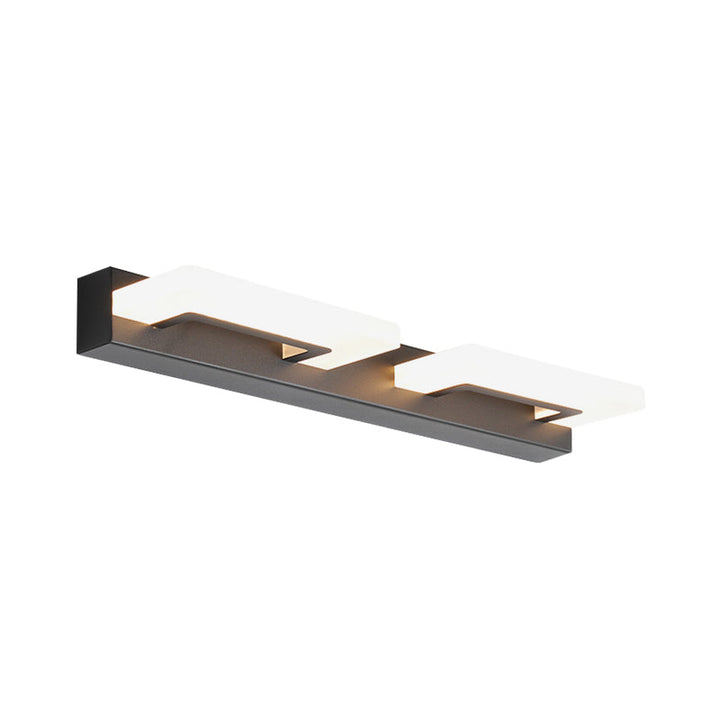 Lisslune | Acrylic Rectangle Wall Lighting Modern 2/3 Heads Wall Lighting Ideas in Black for Bathroom, Warm/White Light