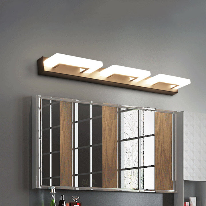 Lisslune | Acrylic Rectangle Wall Lighting Modern 2/3 Heads Wall Lighting Ideas in Black for Bathroom, Warm/White Light