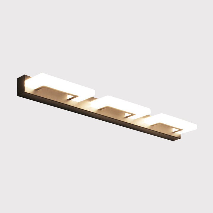 Lisslune | Acrylic Rectangle Wall Lighting Modern 2/3 Heads Wall Lighting Ideas in Black for Bathroom, Warm/White Light
