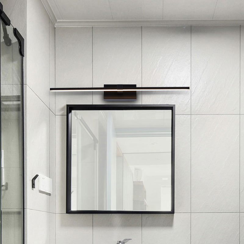 Lisslune | Streamlined Vanity Wall Lamp Simple Metal LED Black Wall Light in Warm/White Light for Bathroom