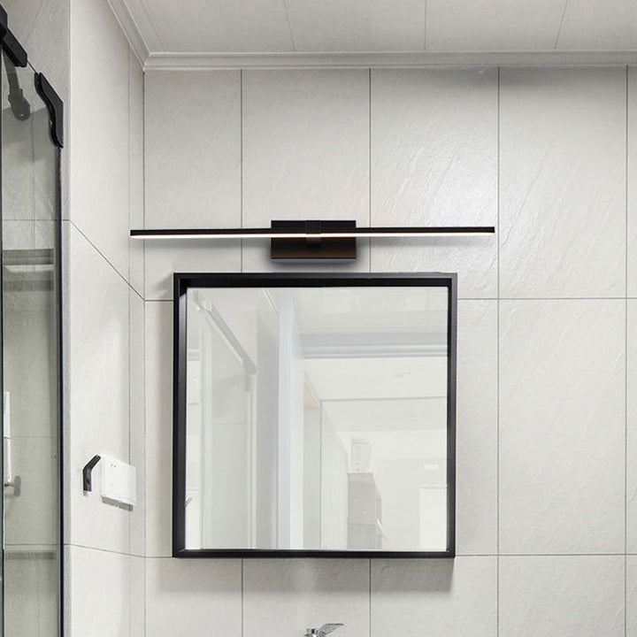 Lisslune | Streamlined Vanity Wall Lamp Simple Metal LED Black Wall Light in Warm/White Light for Bathroom
