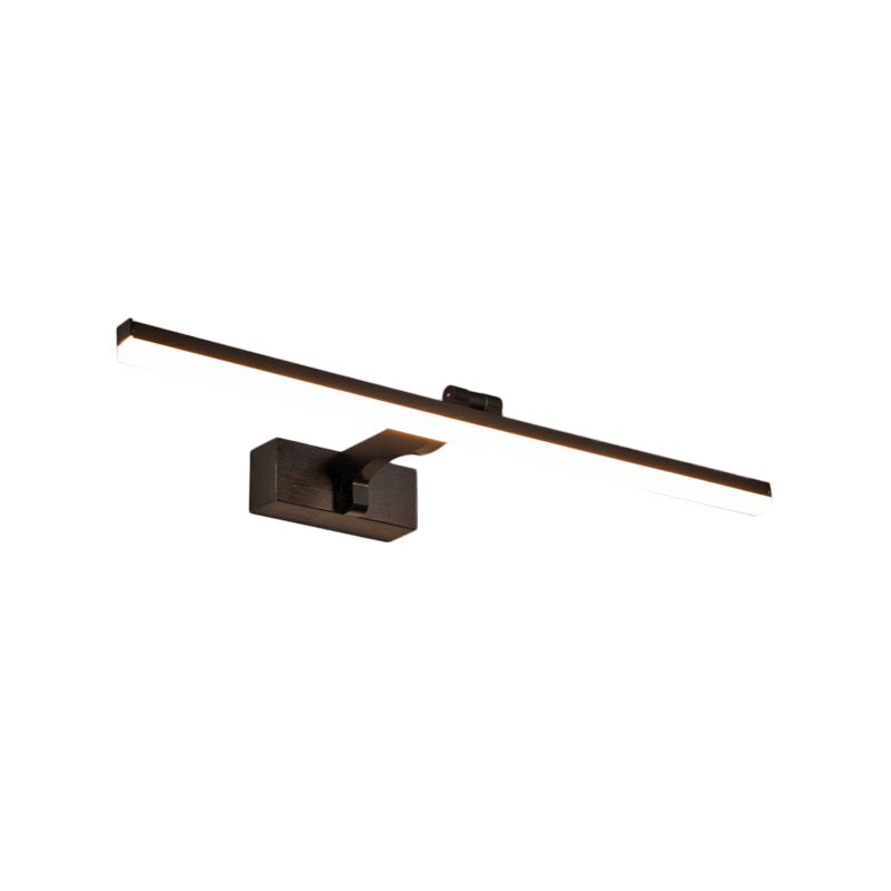 Lisslune | Metal Slim Vanity Lighting Fixture Simplicity 16"/19.5" L LED Wall Lamp in Black, Warm/White Light