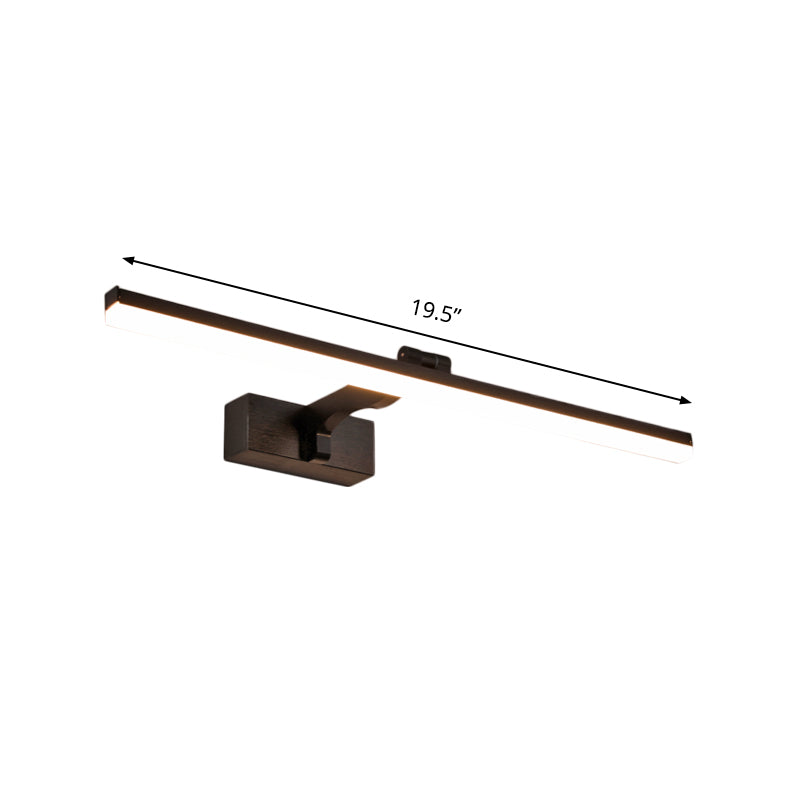 Lisslune | Metal Slim Vanity Lighting Fixture Simplicity 16"/19.5" L LED Wall Lamp in Black, Warm/White Light