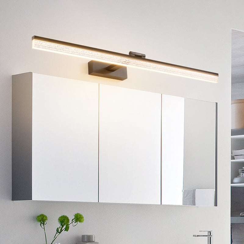 Lisslune | Modern LED Wall Lamp Fixture Black Streamlined Vanity Lighting Ideas with Acrylic Shade in Warm/White Light