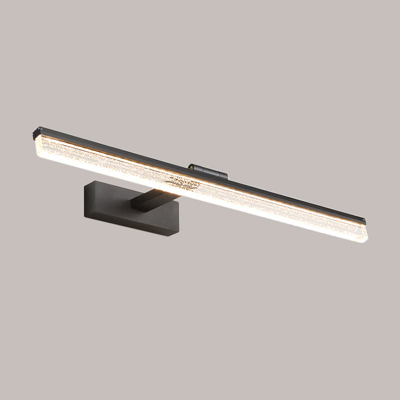 Lisslune | Modern LED Wall Lamp Fixture Black Streamlined Vanity Lighting Ideas with Acrylic Shade in Warm/White Light